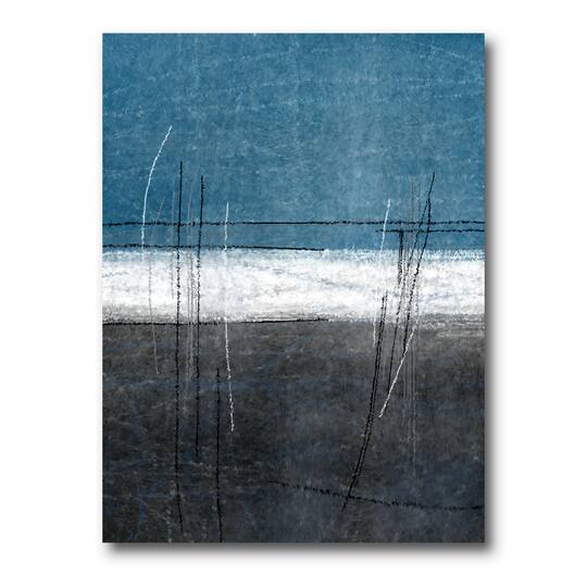 Designart - Teal Meets Grey Abstract Art